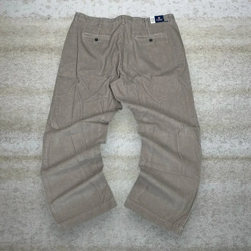 Vintage Y2K Chaps Corduroy Pants 38x30 Baggy Wide Leg Fit Tan Cotton NWT